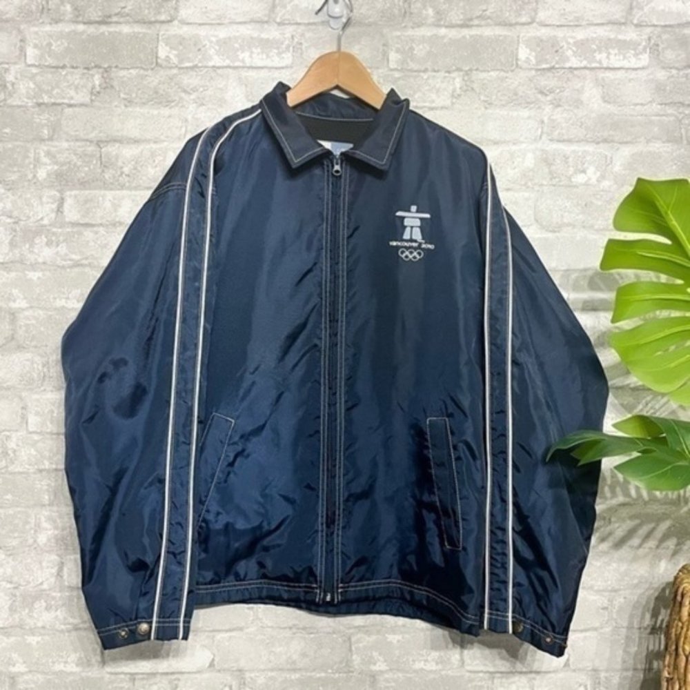 HBC OFFICIAL OLYMPIC JACKET - VANCOUVER 2010 GAMES - blue  nylon - size Medium